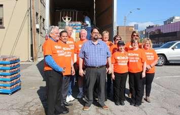 Employees from four local Zehrs stores donate over $2000 of food to the Downtown Mission, October 4, 2016. (Photo by Maureen Revait) 
