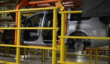 A minivan in production at the Chrysler Windsor Assembly plant, December 7, 2018.  Photo by Mark Brown/Blackburn News.