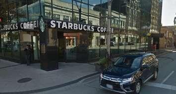 (Photo of the Starbucks located at Ouellette Avenue and University Avenue West in Downtown Windsor courtesy of google.com/maps)