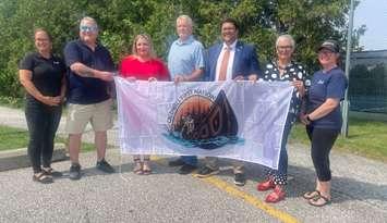 The Town of Kingsville marks Indigenous People Day with a flag raising at the Kingsville Arena Complex, June 20, 2025. (Photo by Maureen Revait) 