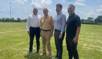 The Province of Ontario announces funding for an artificial turf at McHugh Park in Windsor, June 24, 2025. (Photo by Maureen Revait) 