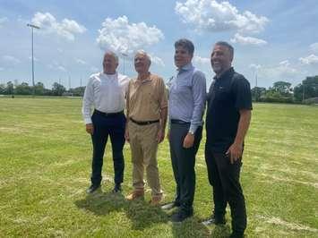 The Province of Ontario announces funding for an artificial turf at McHugh Park in Windsor, June 24, 2025. (Photo by Maureen Revait) 