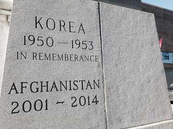 The Chatham Cenotaph section recognizing service in Korea and Afghanistan Nov. 9, 2015. (Photo by Simon Crouch) 