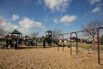 The playground at St. Clair Shores Park in Lakeshore is seen on December 14, 2023. Photo courtesy Municipality of Lakeshore.