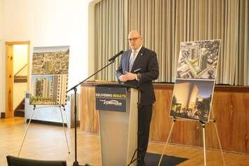 Windsor Mayor Drew Dilkens discusses upcoming CIP grants up for consideation, January 25, 2023. (Photo by Maureen Revait) 