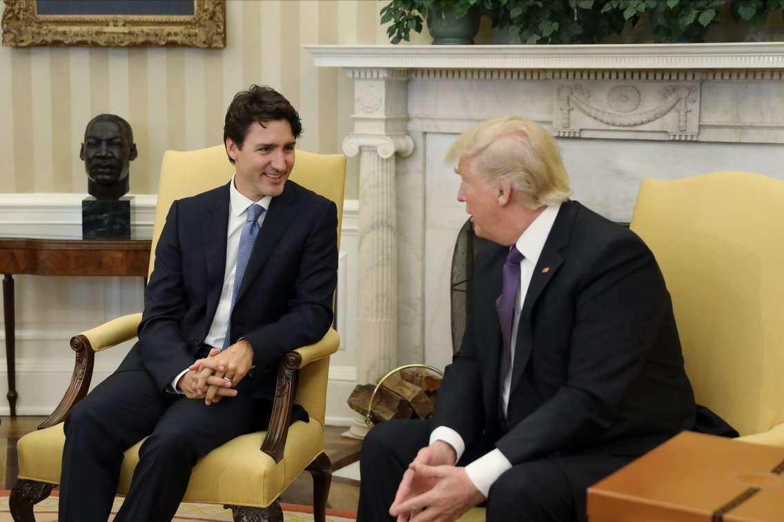 Prime Minister Justin Trudeau meets face-to-face with U.S. President Donald Trump for the first time on Monday February 13, 2017. (Photo courtesy of Justin Trudeau's official Twitter account.)