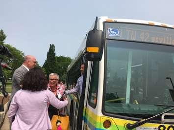 The first ever Transit Windsor bus between Windsor and Leamington has started rolling. July 8, 2019. (Photo by Paul Pedro)