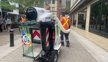 The Glutton Zen Sweeper purchased to clean-up downtown sidewalks and alleys, July 7 2025. (Photo by Maureen Revait)