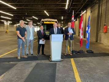 Municipal, provincial and federal governments announce $117 million of funding for Transit Windsor, July 11, 2024. (Photo by Maureen Revait) 