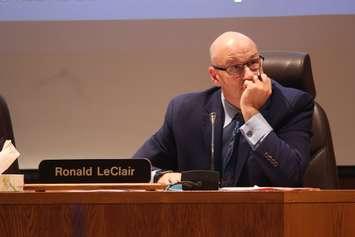 Ronald LeClair of the Greater Essex County District School Board listens during a board meeting on November 21, 2017. Photo by Mark Brown/Blackburn News.