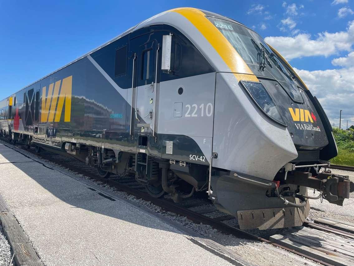 VIA Rail newest trains unveiled at Windsor's train station, June 27, 2024. (Photo by Maureen Revait)