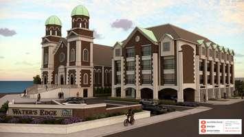 Artist rendering of expanded Water's Edge Event Centre. 