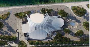 Artist rendering of the canopy by Partisan Architects. 