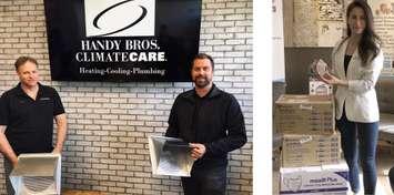 Dan Loveday and Eric VanPuymbroeck of Handy Bros (Photo courtesy Eric VanPuymbroeck) and Vayia Dalios of Dalios Denture and Hearing Clinic. (Photo via Facebook)