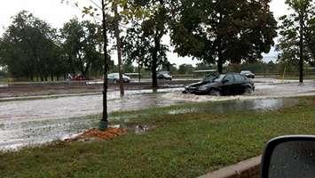 Windsor residents deal with widespread flooding in the city,
 August 29, 2017. (Photo courtesy of Heather Wight)