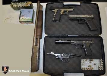 Weapons seized by Windsor police are shown on June 1, 2021. Photo provided by Windsor Police Service.
