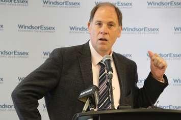 Chief Medical Officer at Henry Ford Innovations and CEO of Sentio Stephen Bartol speaks during the launch of Windsor's Life Sciences Hub at Hotel-Dieu Grace Healthcare, May 22, 2015. (Photo by Mike Vlasveld)