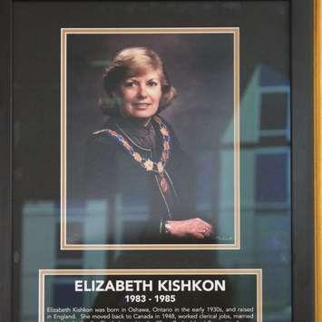 A portrait of Elizabeth Kishkon, first female mayor of Windsor, is on display at New Windsor City Hall, May 26, 2018. Photo by Mark Brown/Blackburn News.
