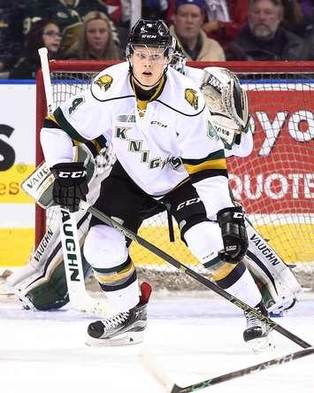 Olli Juolevi of the London Knights. (Photo courtesy of Aaron Bell via OHL Images)