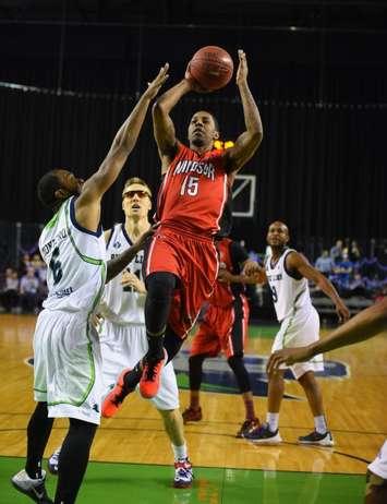 The Windsor Express take on the Niagara River Lions, March 9, 2016. Photo courtesy of the Windsor Express)
