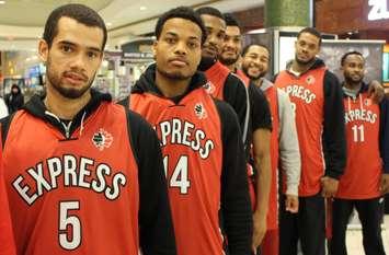 The 2014-2015 Windsor Express unveil their new look for the season at the Devonshire Mall. (photo by Mike Vlasveld)