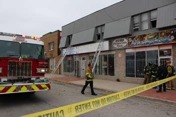 Fire crews put out a blaze at 812 Ottawa St. on Sunday afternoon. (Photo by Jason Viau)