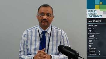 Medical Officer of Health for Windsor-Essex Dr. Wajid Ahmed (Daily media briefing via YouTube)