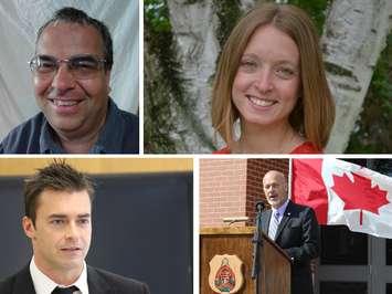 The candidates in the Chatham-Kent-Leamington riding for the 2015 federal election. (Photos courtesy of Mark Vercouteren, Dave Van Kesteren, Katie Omstead and by Jason Viau)