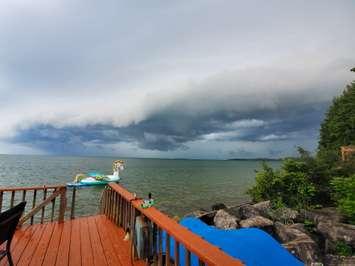 Storm clouds are seen off Pelee Island on August 6, 2019. Photo submitted by Kyle Mills.