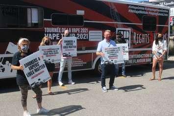 Vaping proponents hold a demonstration on Howard Ave in Windsor on September 2, 2021. Photo by Mark Brown/Blackburn News.