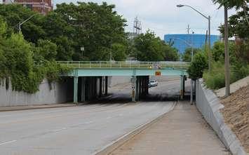Drouillard Rd. underpass at Wyandotte St. E in Windsor. (Photo by Maureen Revait) 
