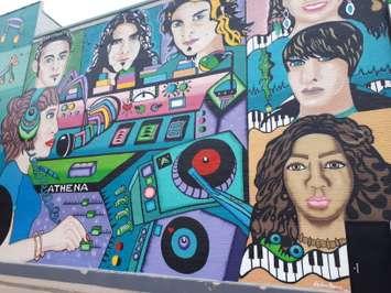 A mural depicting musicians with ties to Windsor is shown at the Blackburn Radio building in Windsor, February 10, 2019. Photo by Mark Brown/Blackburn News.