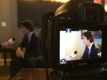 Federal Liberal Leader Justin Trudeau sits down one-on-one with BlackburnNews.com on January 22, 2015. (Photo by Jason Viau)