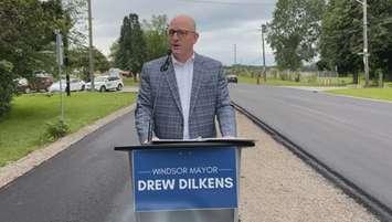 Windsor Mayor Drew Dilkens marks the completion of a $2-million construction projet on Matchette Road (via the City of Windsor) 