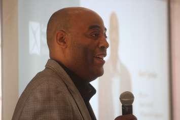 Windsor Express head coach Bill Jones speaks about his battles with anxiety at the Canadian Mental Health Association of Windsor-Essex's annual general meeting at Ambassador Golf Club, LaSalle, September 25, 2019. Photo by Mark Brown/Blackburn News.