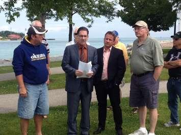 Windsor-West MP Brian Masse announcing his bill to protect the Great Lakes from invasive carp. July 30 2014 (BlackburnNews.com photo by Jake Jeffrey)