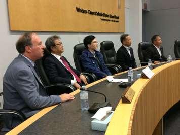 Windsor-Essex Catholic District School Board Director Paul Picard meets with a delegation from Guro, South Korea, October 11, 2016. (Photo by Mike Vlasveld)