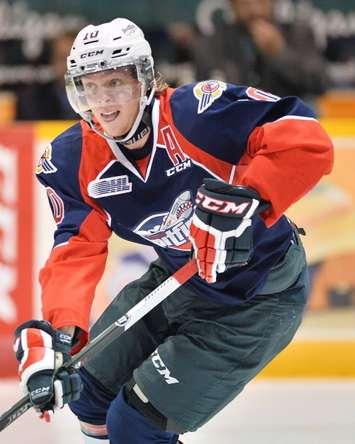 Markus Soberg of the Windsor Spitfires. (Photo courtesy of Terry Wilson via OHL Images.)