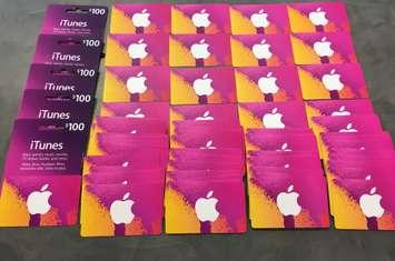 iTunes gift cards. (Photo courtesy Windsor police)