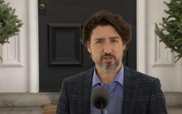 Prime Minister Justin Trudeau addresses the media on May 16, 2020 (Screengrab via YouTube)