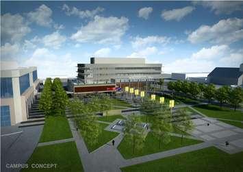 New Windsor City Hall design concept option 1, the Campus Concept. (Rendering provided by Moriyama & Teshima Architects) 