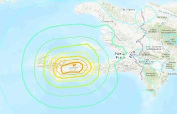 A 7.2-magnitude earthquake struck the country of Haiti on August 14, 2021. (Photo courtesy of the US Geological Survey)