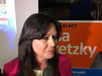 NDP incumbent Lisa Gretzky has been re-elected as the MPP for Windsor-West. June 7, 2018. (Photo by Paul Pedro)