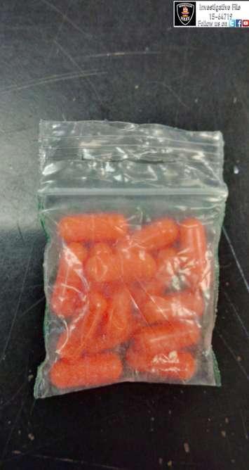Police seize suspected "Molly" MDMA capsules. (Photo courtesy Windsor police)