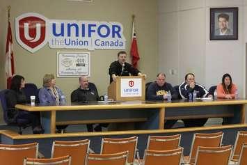 Members of Local 444 Unifor in Windsor hold a vote for a strike mandate. (Photo courtesy of Local 444 Unifor via Facebook)