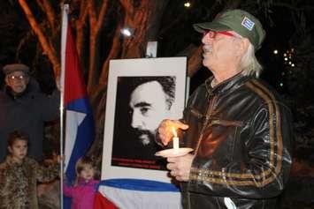 A vigil is held in Windsor along the waterfront on November 29, 2016 in honour of Cuban leader Fidel Castro after his death on November 25. (Photo by Ricardo Veneza)