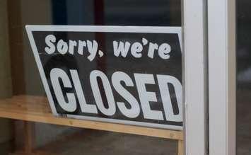 'Sorry, we're closed' sign. June 2020. (Photo by Alan Levine from Pxhere)