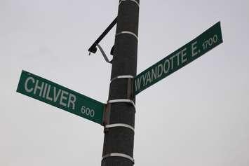 The corner of Wyandotte St E and Chilver in the Walkerville neighbourhood of Windsor. Photo by Mark Brown/Blackburn News.