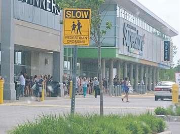 A lineup gathered outside of the Winners store in Chatham. May 27, 2020. (Photo courtesy of Cortney Jordan-Crosby via Facebook)