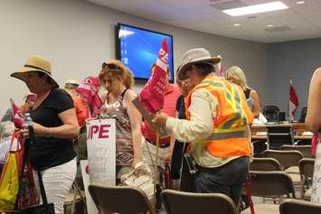 CUPE members leave the July 11, 2016 regular meeting of Kingsville council. (Photo by Ricardo Veneza)